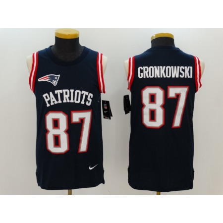 Men's Nike New England Patriots #87 Rob Gronkowski Navy Blue Team Color Stitched NFL Limited Rush Tank Top Jersey Men's Nike New England Patriots #87 Rob Gronkowski Navy Blue Team Color Stitched NFL Limited Rush Tank Top Jersey