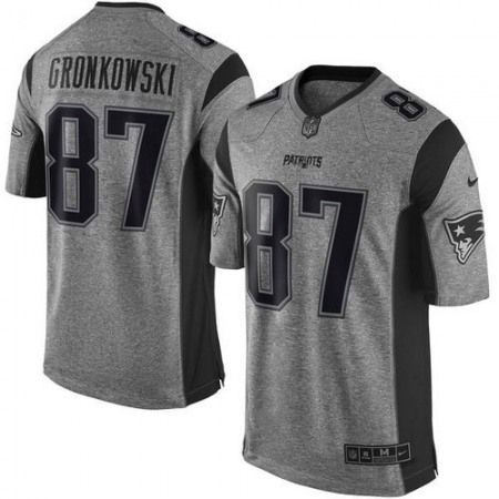 Nike Patriots #87 Rob Gronkowski Gray Men's Stitched NFL Limited Gridiron Gray Jersey Nike Patriots #87 Rob Gronkowski Gray Men's Stitched NFL Limited Gridiron Gray Jersey