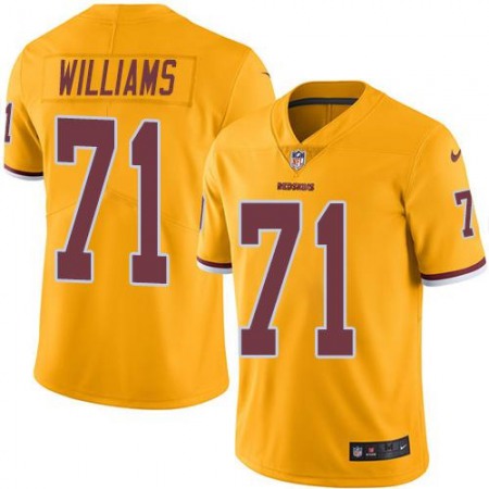 Redskins #71 Trent Williams Gold Men's Stitched NFL Limited Rush Jersey