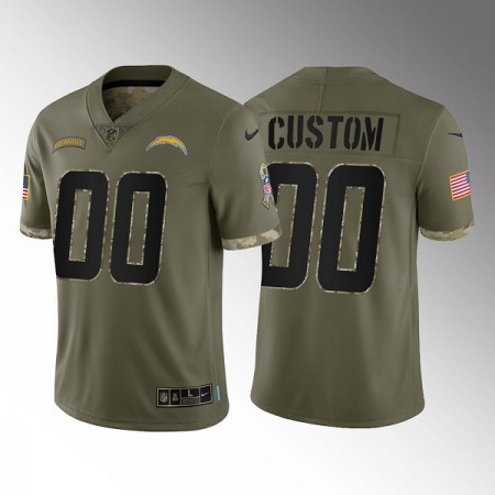 Men's Los Angeles Chargers ACTIVE PLAYER Custom Olive 2022 Salute To Service Limited Stitched Jersey Men's Los Angeles Chargers ACTIVE PLAYER Custom Olive 2022 Salute To Service Limited Stitched Jersey