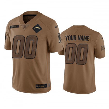 Men's Los Angeles Chargers Active Player Custom 2023 Brown Salute To Service Limited Stitched Jersey Men's Los Angeles Chargers Active Player Custom 2023 Brown Salute To Service Limited Stitched Jersey