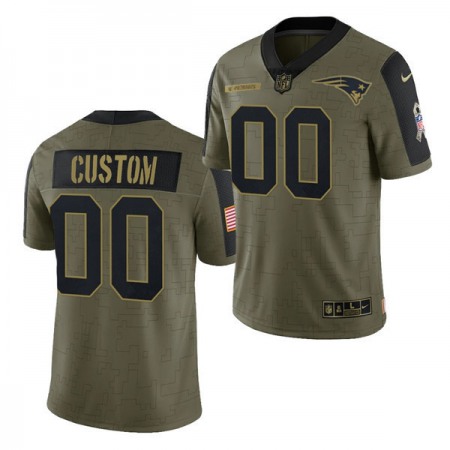 Men's New England Patriots ACTIVE PLAYER Custom 2021 Olive Salute To Service Limited Stitched Jersey Men's New England Patriots ACTIVE PLAYER Custom 2021 Olive Salute To Service Limited Stitched Jersey