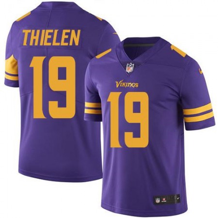 Vikings #19 Adam Thielen Purple Youth Stitched NFL Limited Rush Jersey