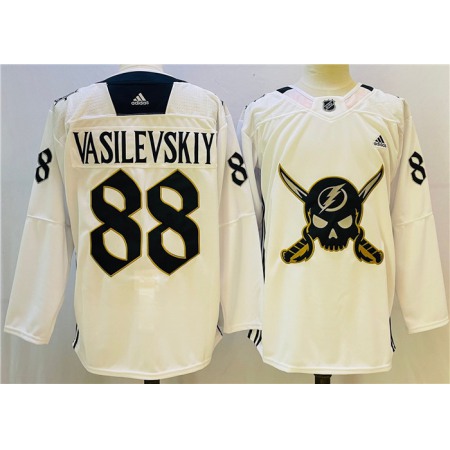 Men's Tampa Bay Lightning #88 Andrei Vasilevskiy White Stitched Jersey